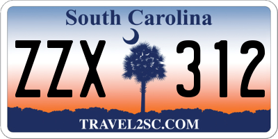 SC license plate ZZX312