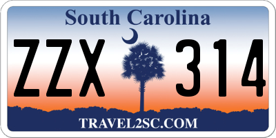 SC license plate ZZX314