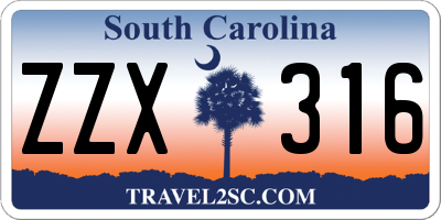 SC license plate ZZX316