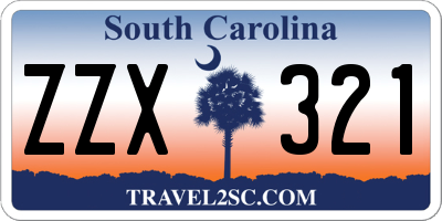 SC license plate ZZX321