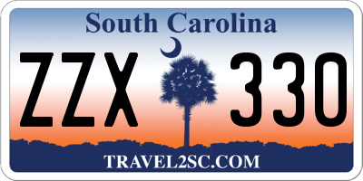 SC license plate ZZX330