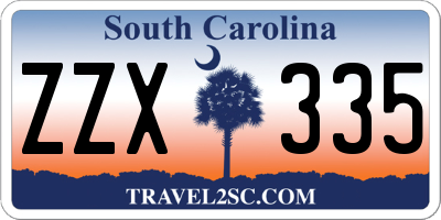 SC license plate ZZX335