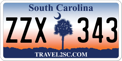 SC license plate ZZX343