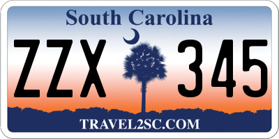 SC license plate ZZX345