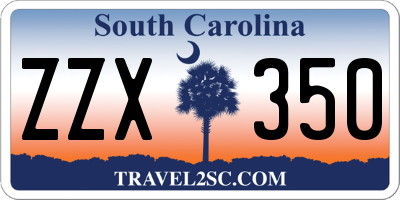 SC license plate ZZX350