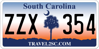 SC license plate ZZX354