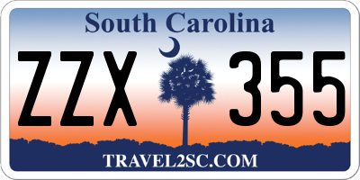 SC license plate ZZX355