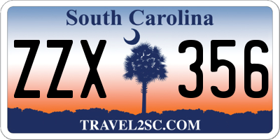 SC license plate ZZX356