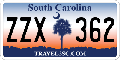 SC license plate ZZX362