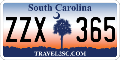 SC license plate ZZX365