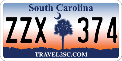 SC license plate ZZX374