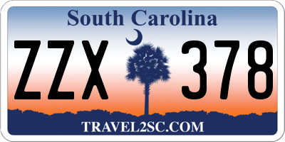 SC license plate ZZX378