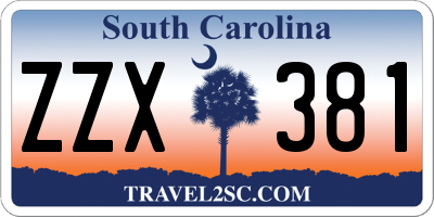 SC license plate ZZX381