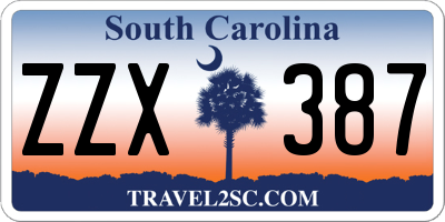 SC license plate ZZX387