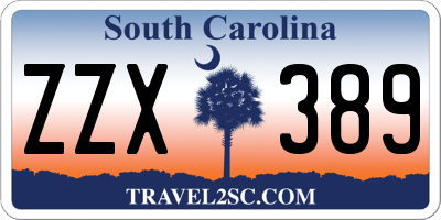 SC license plate ZZX389