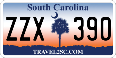 SC license plate ZZX390