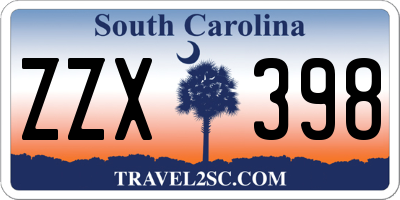 SC license plate ZZX398