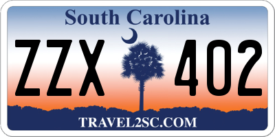 SC license plate ZZX402