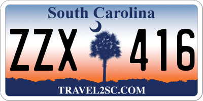 SC license plate ZZX416