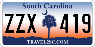 SC license plate ZZX419