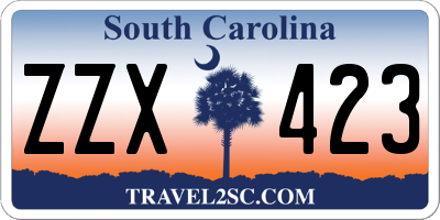 SC license plate ZZX423