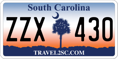 SC license plate ZZX430