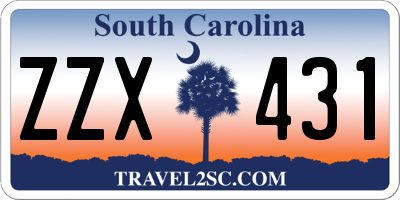 SC license plate ZZX431