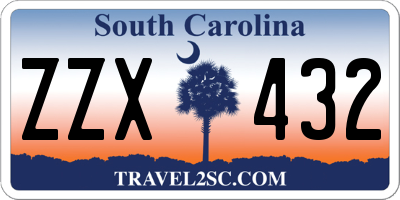 SC license plate ZZX432