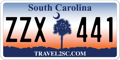 SC license plate ZZX441