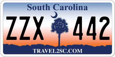 SC license plate ZZX442