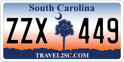 SC license plate ZZX449