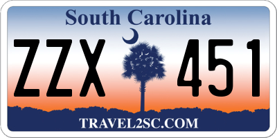 SC license plate ZZX451