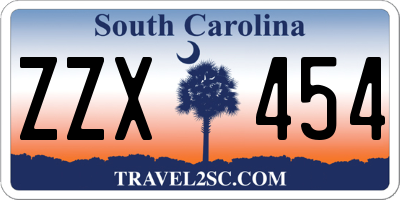 SC license plate ZZX454