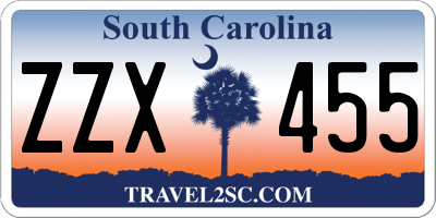 SC license plate ZZX455