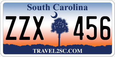 SC license plate ZZX456