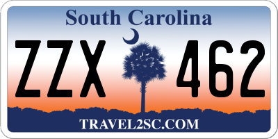 SC license plate ZZX462