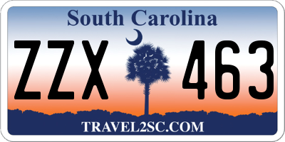 SC license plate ZZX463