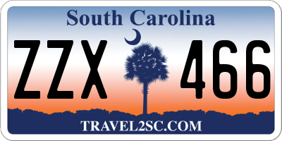 SC license plate ZZX466