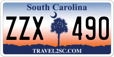 SC license plate ZZX490