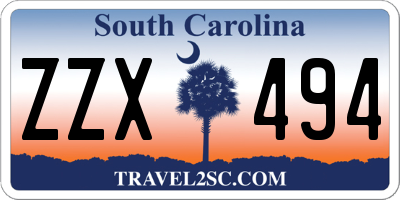 SC license plate ZZX494