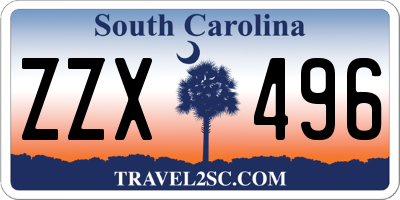 SC license plate ZZX496