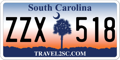 SC license plate ZZX518