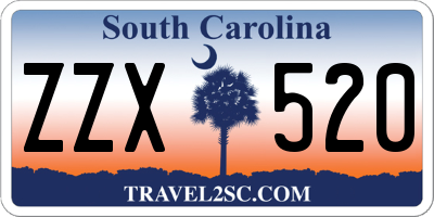 SC license plate ZZX520