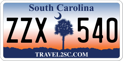 SC license plate ZZX540