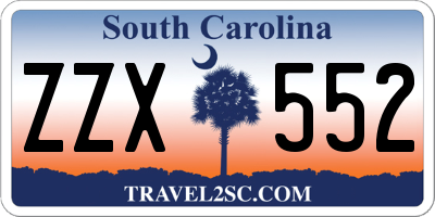 SC license plate ZZX552