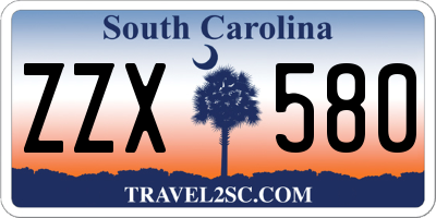 SC license plate ZZX580