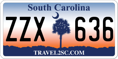 SC license plate ZZX636