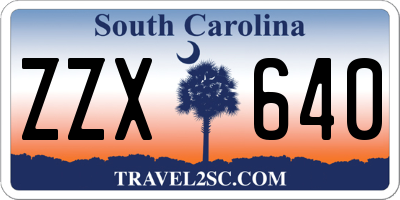 SC license plate ZZX640