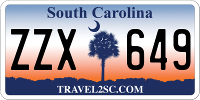 SC license plate ZZX649