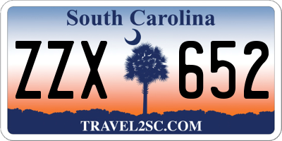 SC license plate ZZX652